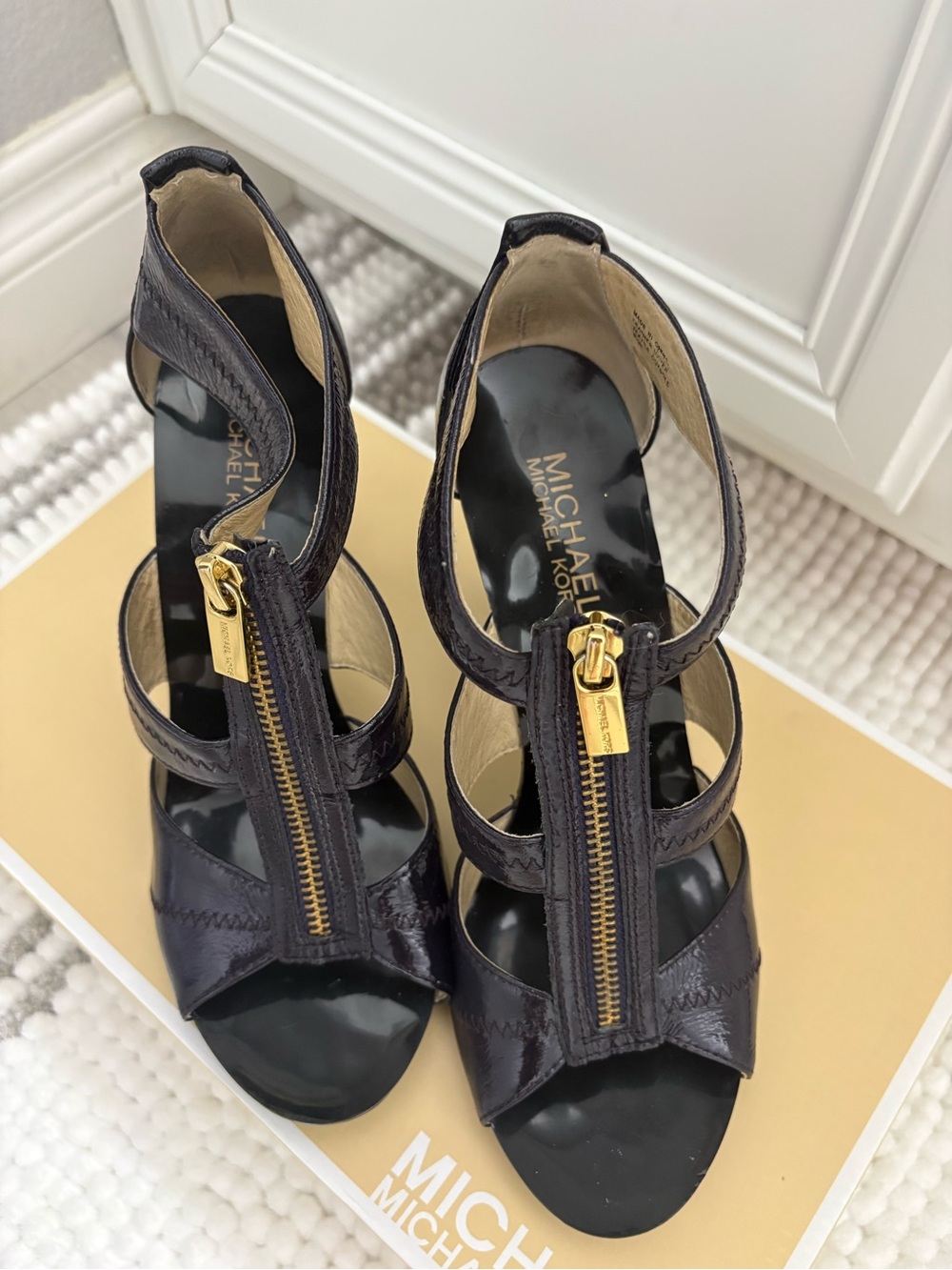 Michael Kors Berkeley T-Strap Sandal in Deep Purple